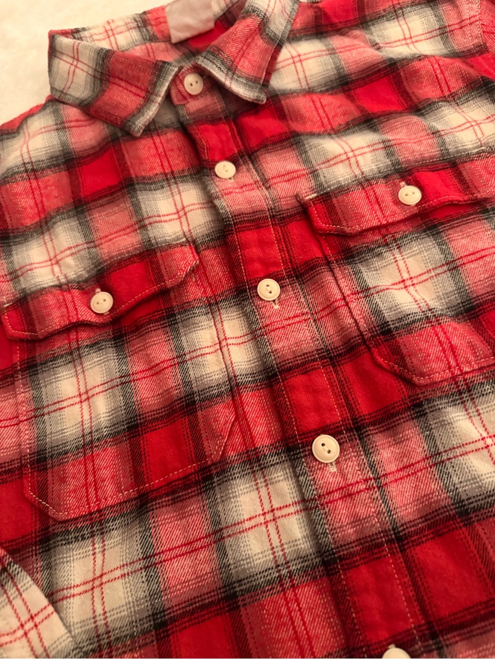 GAP - Red Plaid Flannel Shirt - kids Sz (XXL 18-20)